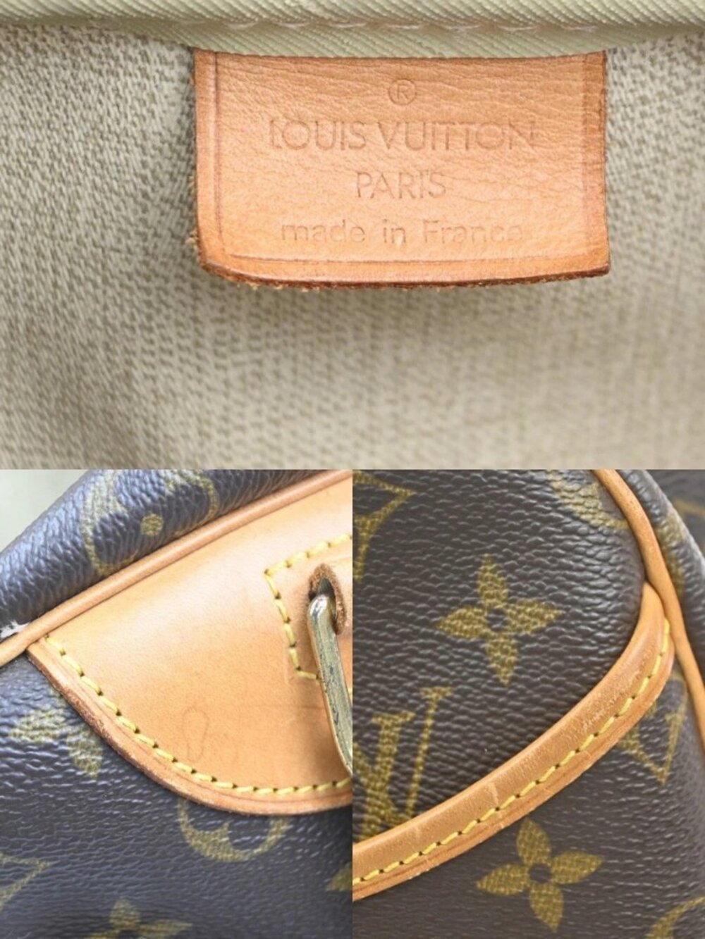 LOUIS VUITTON LV Logo Deauville Hand Bag Monogram Leather Brown M47270 75KC863 - Picture 13 of 16